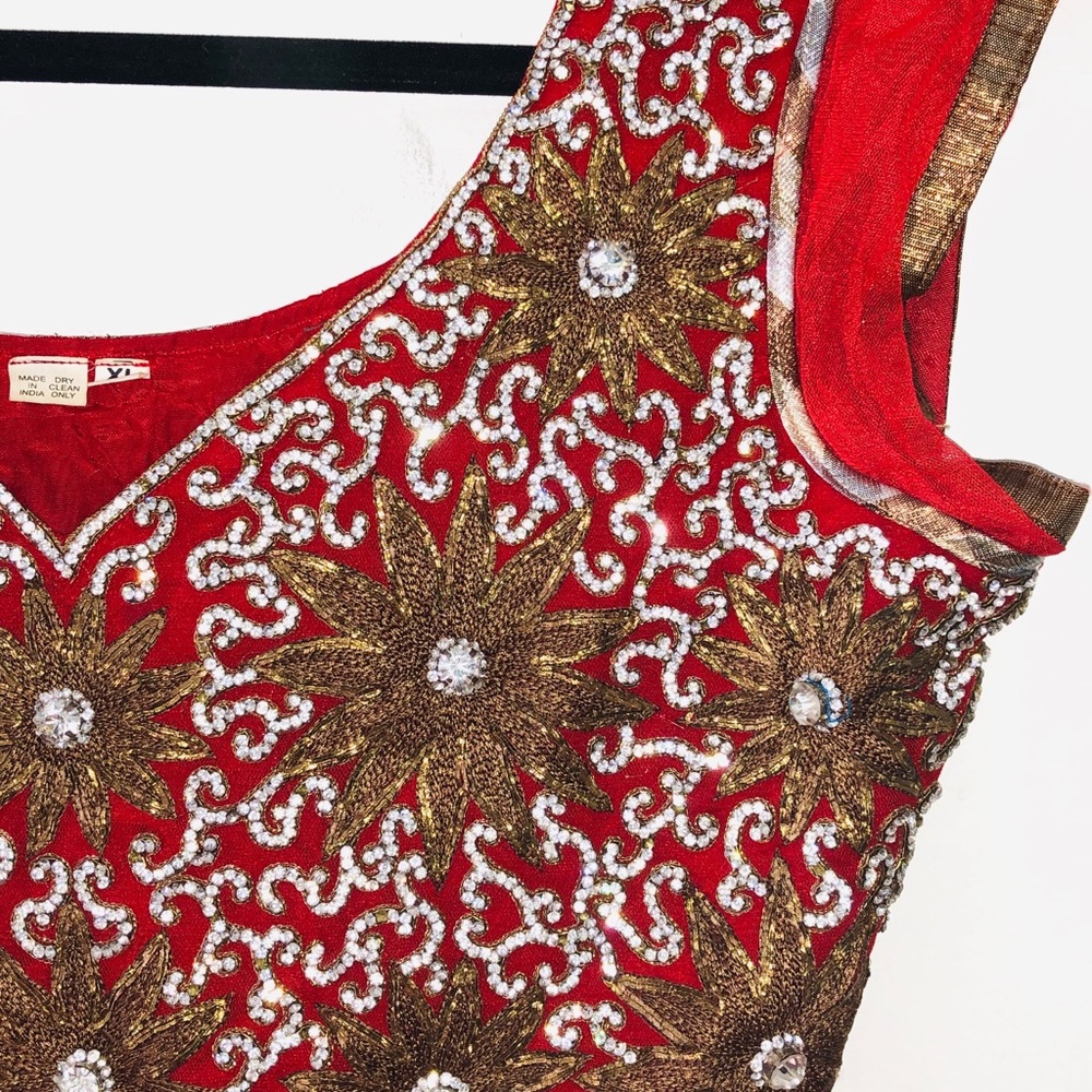 Crimson Indian anarkali - Picture 4 of 5